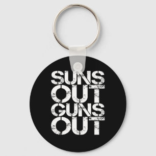 Suns Out Guns Out Workout Funny Gym Muscle Exercis Key Ring