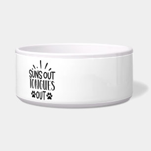 Sun's Out, Tongues Out! Ceramic Dog Bowl