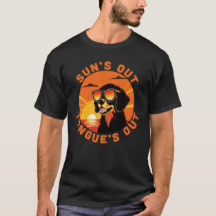 Sun's Out Tongue's Out Funny Dog Summer Design T-Shirt