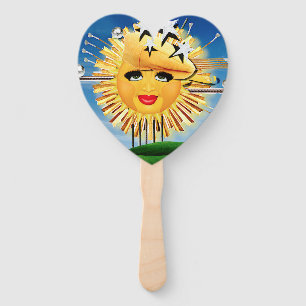 SUNS! SUNSHINE! SUNNY DAY OF GOLF! HAND FAN