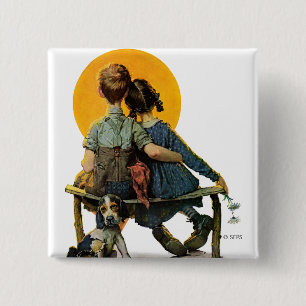 Sunset 15 Cm Square Badge