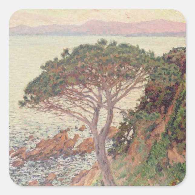 Sunset, 1916 (oil on canvas) square sticker (Front)