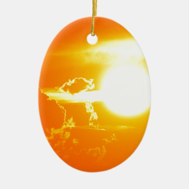 sunset 3 ceramic ornament (Front)