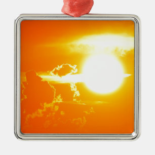 sunset 3 metal ornament