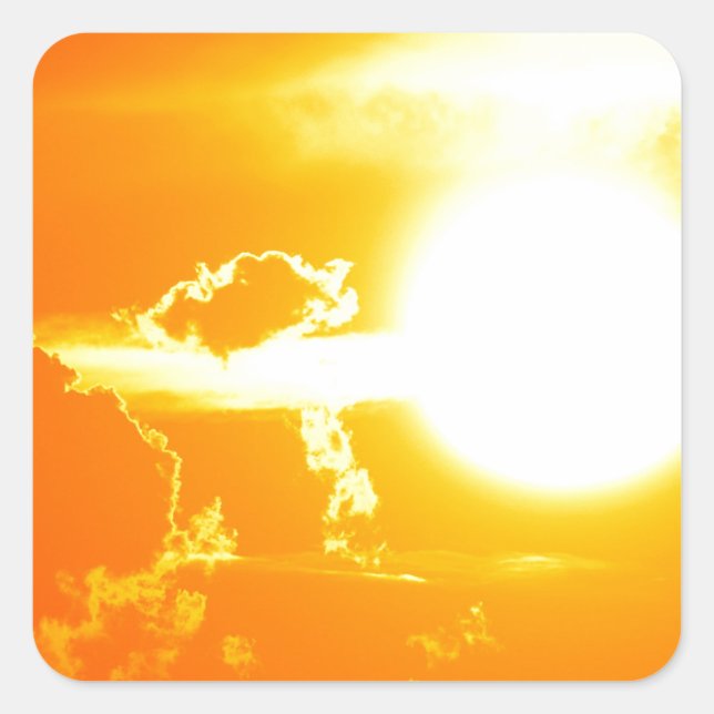 sunset 3 square sticker (Front)