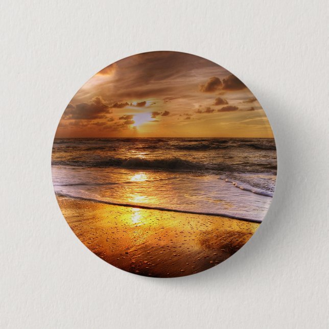 Sunset 6 Cm Round Badge (Front)