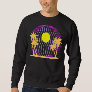 Sunset 80s Art Palm Trees 90s Aesthetic Summer Vap Sweatshirt