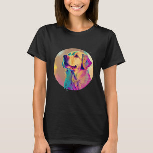 Sunset 80s Retrowave Golden Retriever with Aesthet T-Shirt