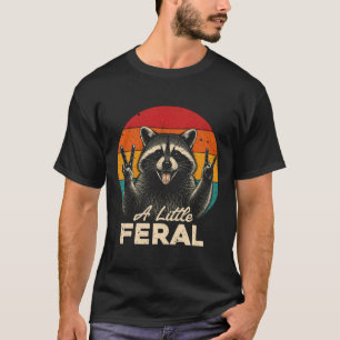 Sunset A Little Feral Racoon Peace Sign Hand Wild T-Shirt