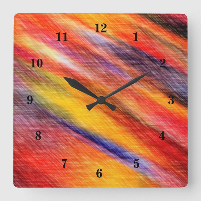 Sunset Abstract Colors 2 Square Wall Clock (Front)