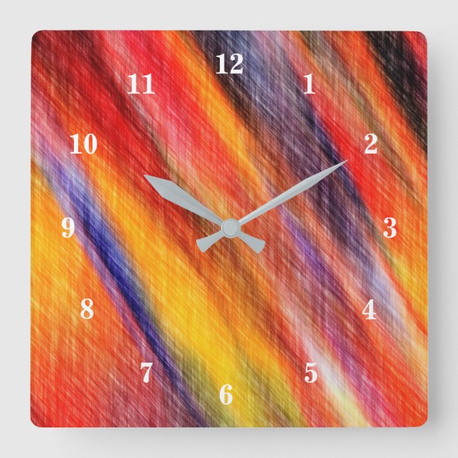 Sunset Abstract Colours - Beauty Square Wall Clock (Front)