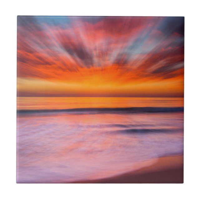Sunset abstract from Tamarack Beach Ceramic Tile (Front)