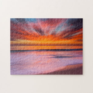 Sunset abstract from Tamarack Beach Jigsaw Puzzle