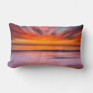 Sunset abstract from Tamarack Beach Lumbar Cushion