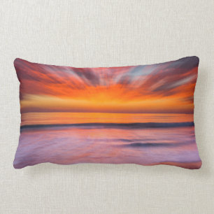 Sunset abstract from Tamarack Beach Lumbar Cushion