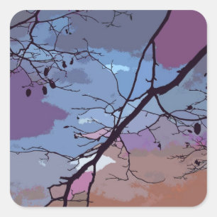Sunset Abstract Square Sticker