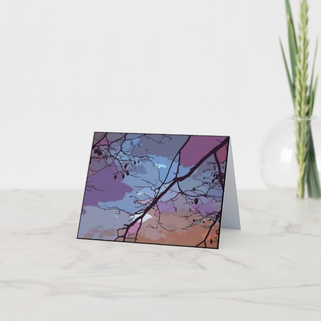 Sunset Abstract Thank You Card (Front)
