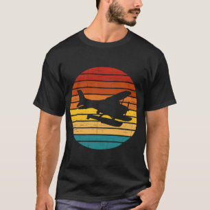 Sunset Aeroplane Flying Pilot Seaplane Aviator T-Shirt