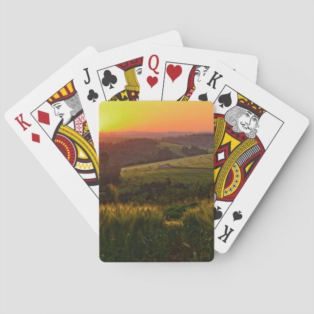 Sunset Agriculture Wheat Playing Cards (Back)