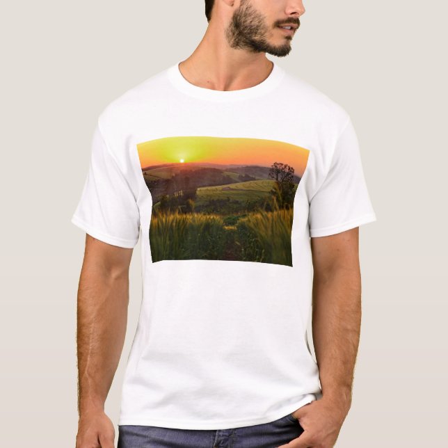 Sunset Agriculture Wheat T-Shirt (Front)