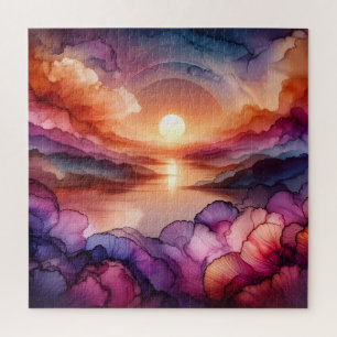 Sunset Alcohol Ink Jigsaw Puzzle