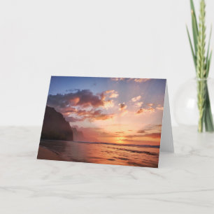 Sunset Along The Kauai Coast Card