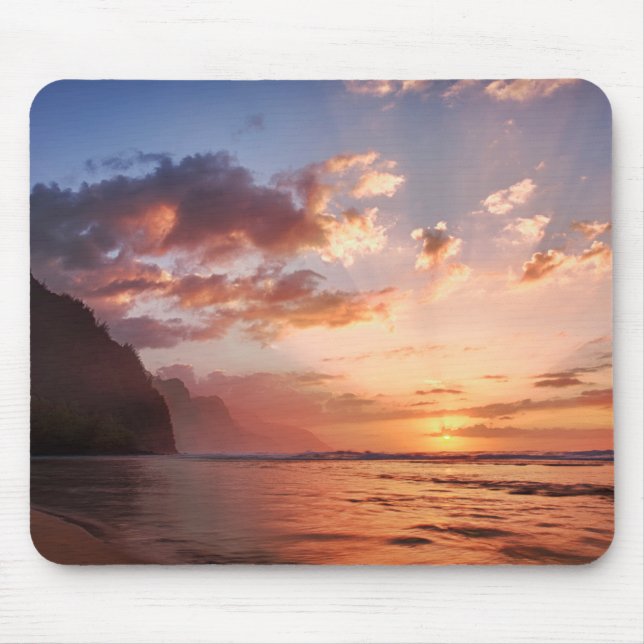 Sunset Along The Kauai Coast Mouse Pad (Front)