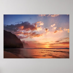 Sunset Along The Kauai Coast Poster