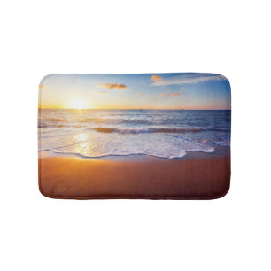 Sunset and beach bath mat