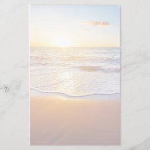 Sunset and beach stationery
