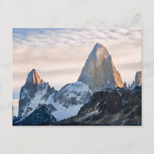 Sunset And Clouds Over Mt Fitzroy Postcard