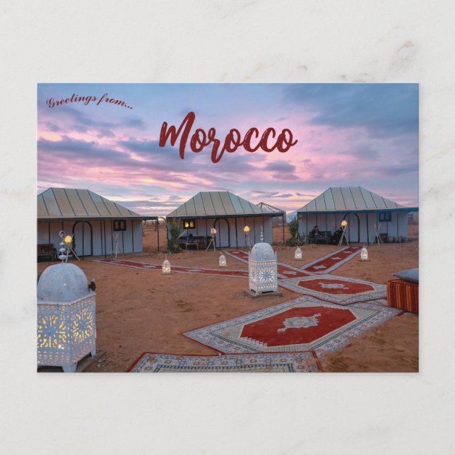 Sunset and Houses in Errachidia Province Morocco Postcard (Front)