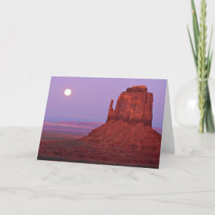 Sunset and moonrise at Mitten Butte, Monument Vall Card