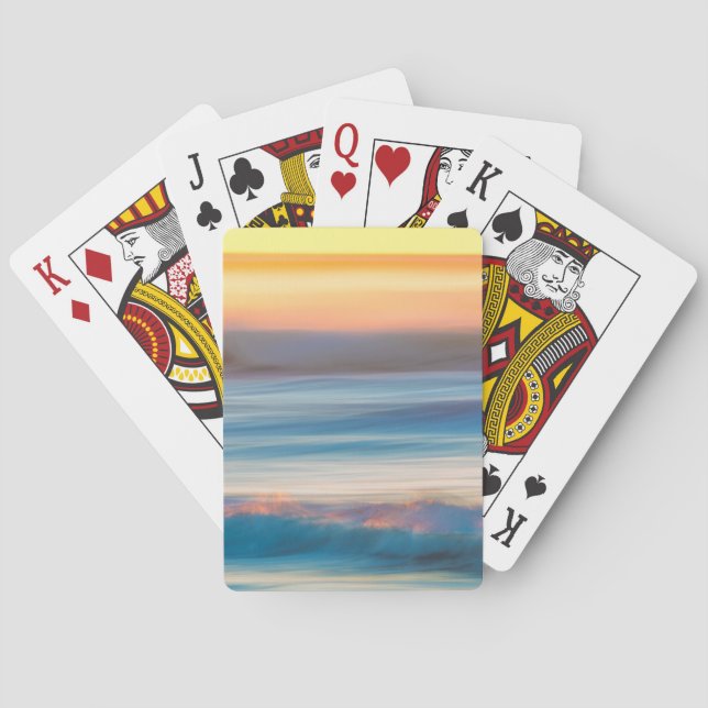 Sunset and Ocean | Cape Disappointment State Park Playing Cards (Back)