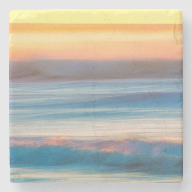 Sunset and Ocean | Cape Disappointment State Park Stone Coaster (Front)