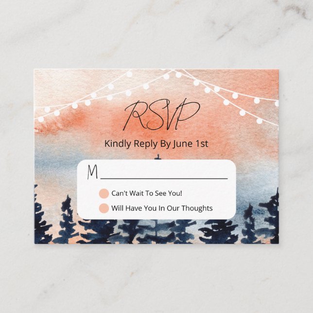 Sunset and Pine Forest Enclosure Card (Front)