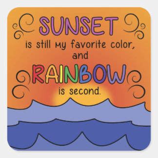 Sunset and Rainbow Square Stickers