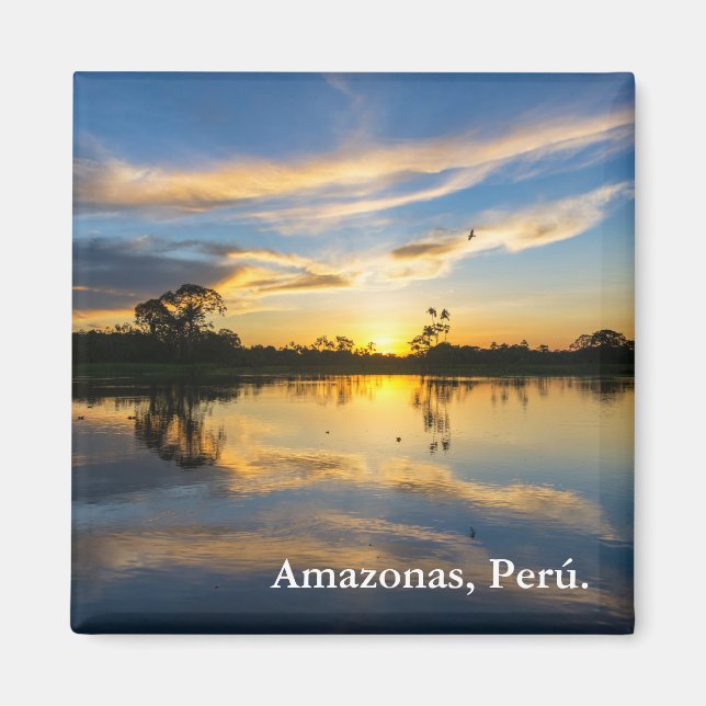 Sunset and Reflection in the Amazon Magnet (Front)