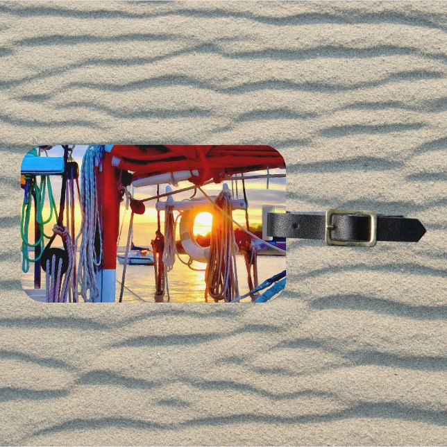 Sunset and Sailboats on Lopez Island Luggage Tag (Creator Uploaded)