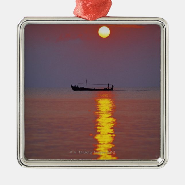 Sunset and Sea 2 Metal Tree Decoration (Front)