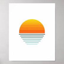 Sunset and sea graphic design poster