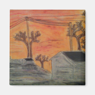 Sunset and shadows magnet