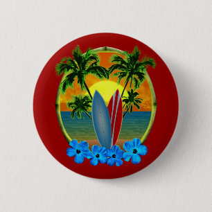 Sunset And Surfboards 6 Cm Round Badge