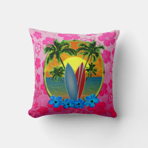 Sunset And Surfboards Cushion