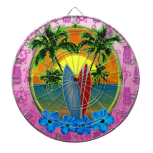 Sunset And Surfboards Dartboard