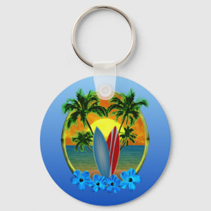 Sunset And Surfboards Key Ring