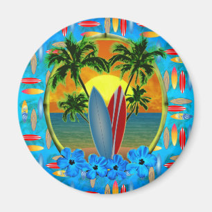 Sunset And Surfboards Magnet