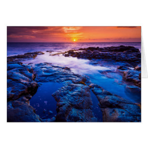 Sunset And Tide Pool In Hawaii