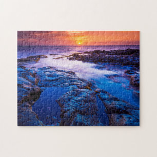 Sunset And Tide Pool In Hawaii Jigsaw Puzzle