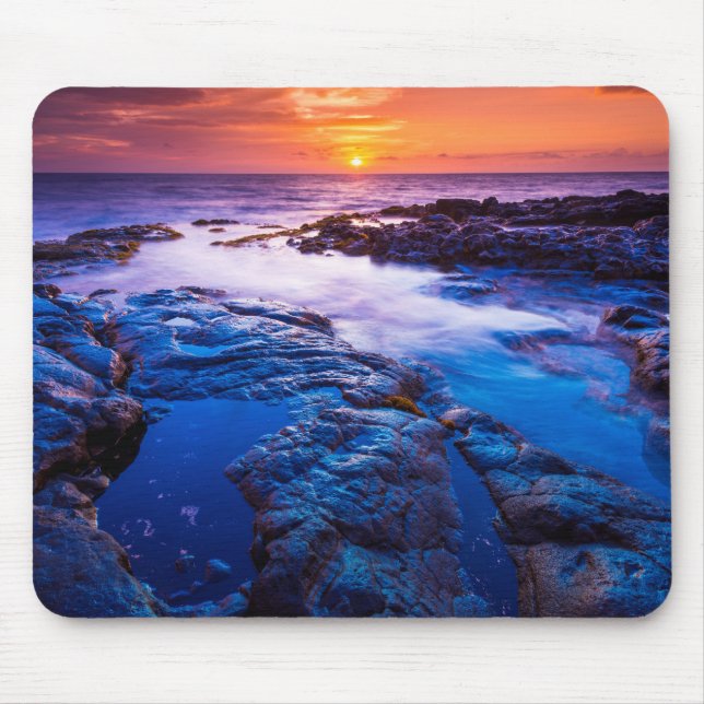 Sunset And Tide Pool In Hawaii Mouse Pad (Front)